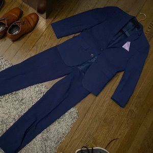 Marc New York boys polished suit featuring a subtle plaid print and soft lining.